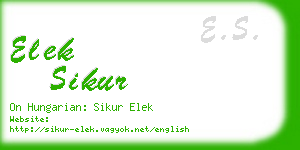elek sikur business card